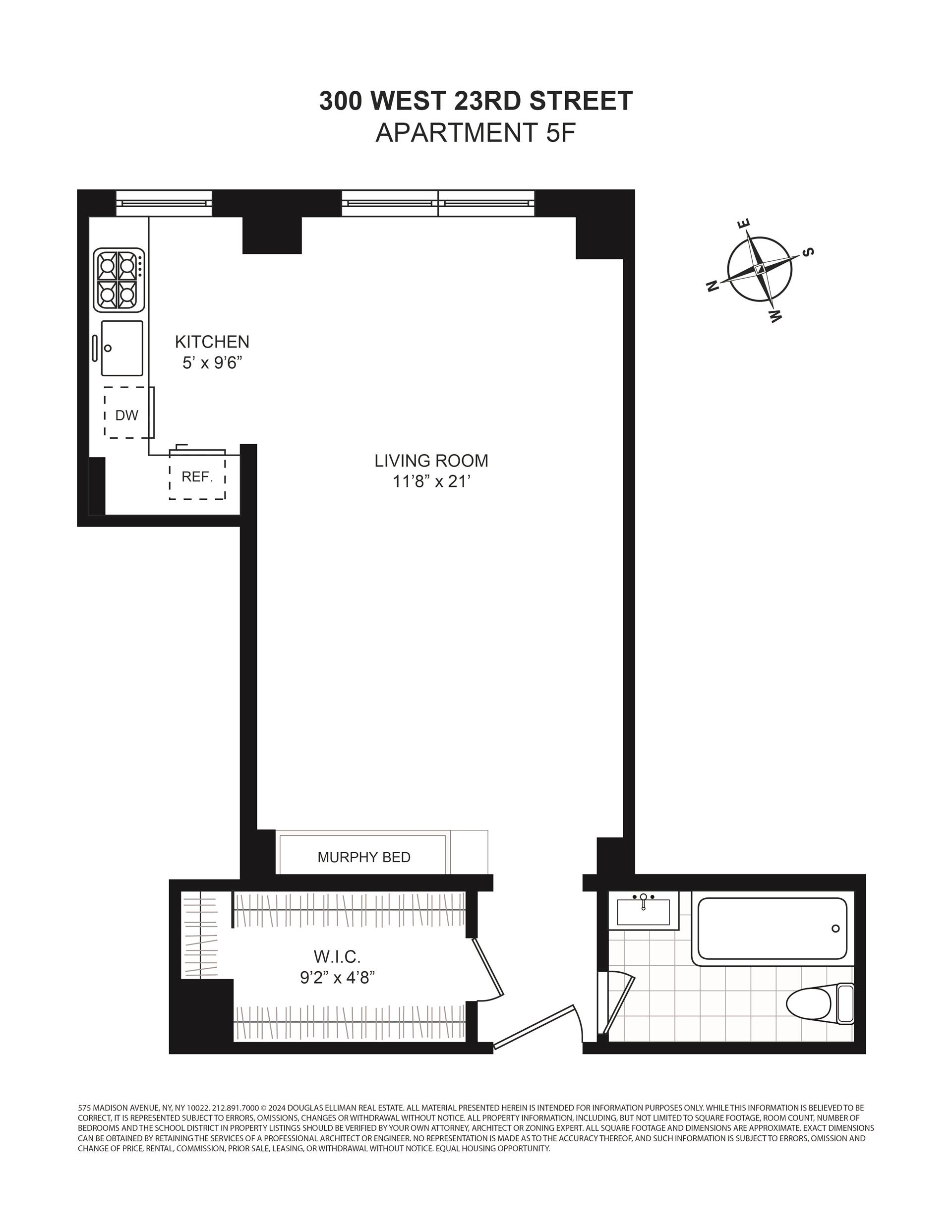 Floorplan for 300 West 23rd Street, 5F