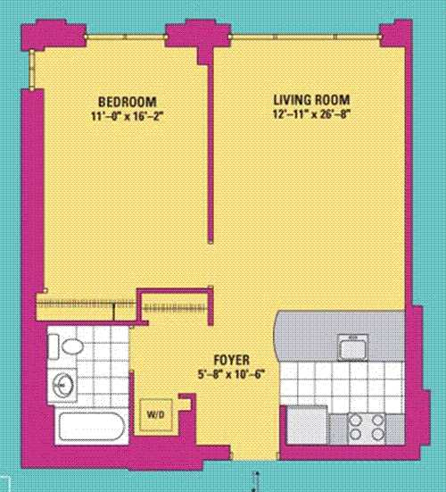 Floorplan for 555 West 23rd Street, S8D