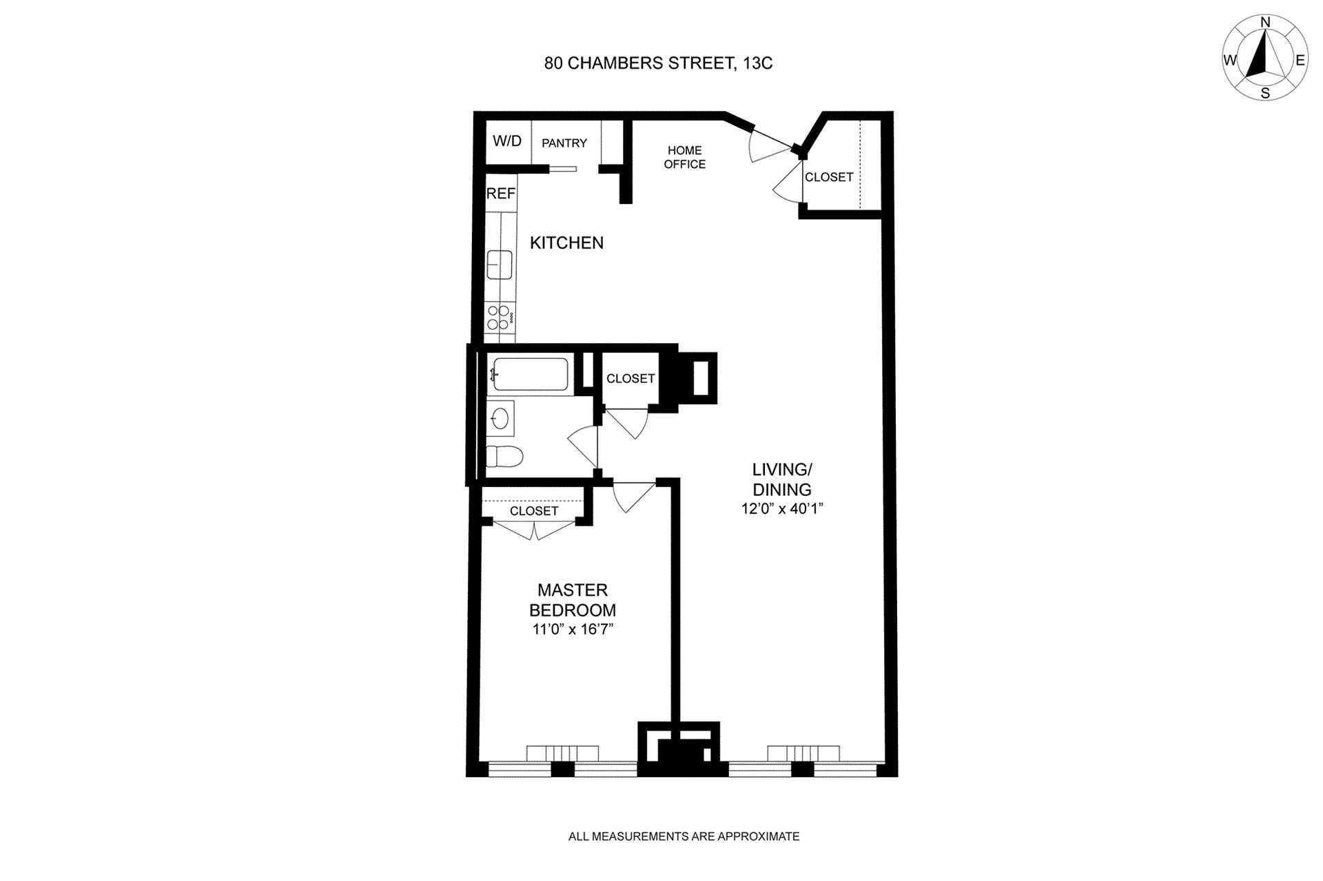 Floorplan for 80 Chambers Street, 13C