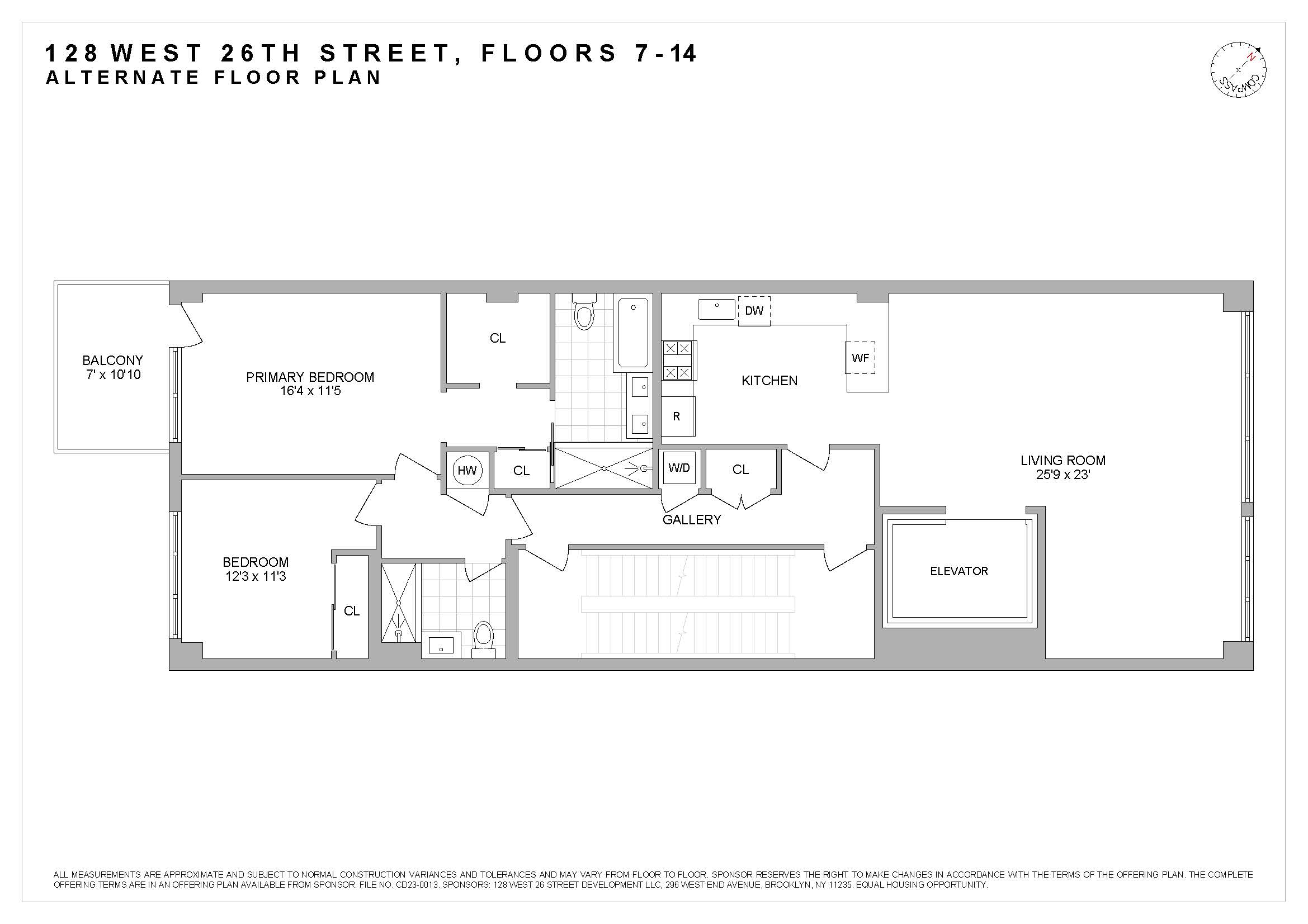 Floorplan for 128 West 26th Street, 13