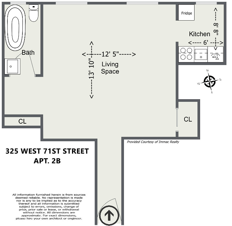 Floorplan for 325 West 71st Street, 1B