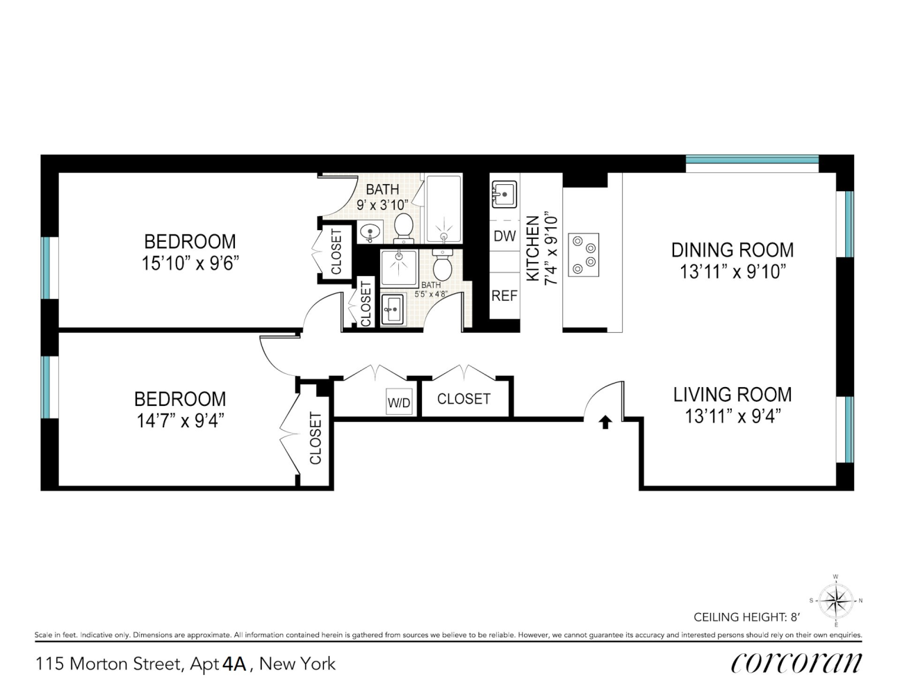 Floorplan for 115 Morton Street, 4A
