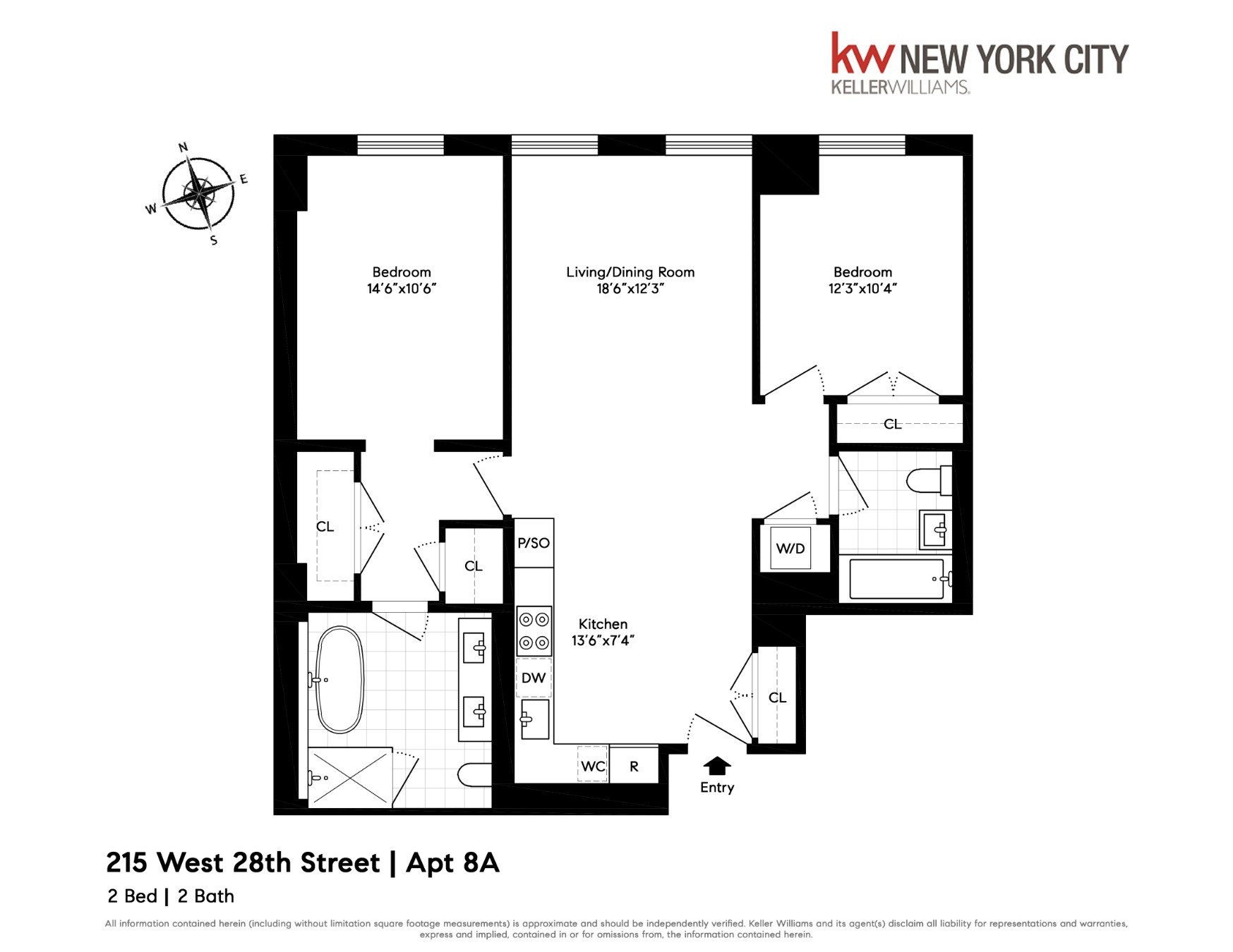 Floorplan for 215 West 28th Street, 8A