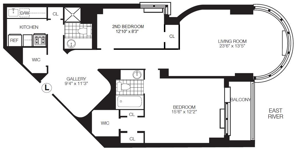 Floorplan for 330 East 38th Street, 37-L