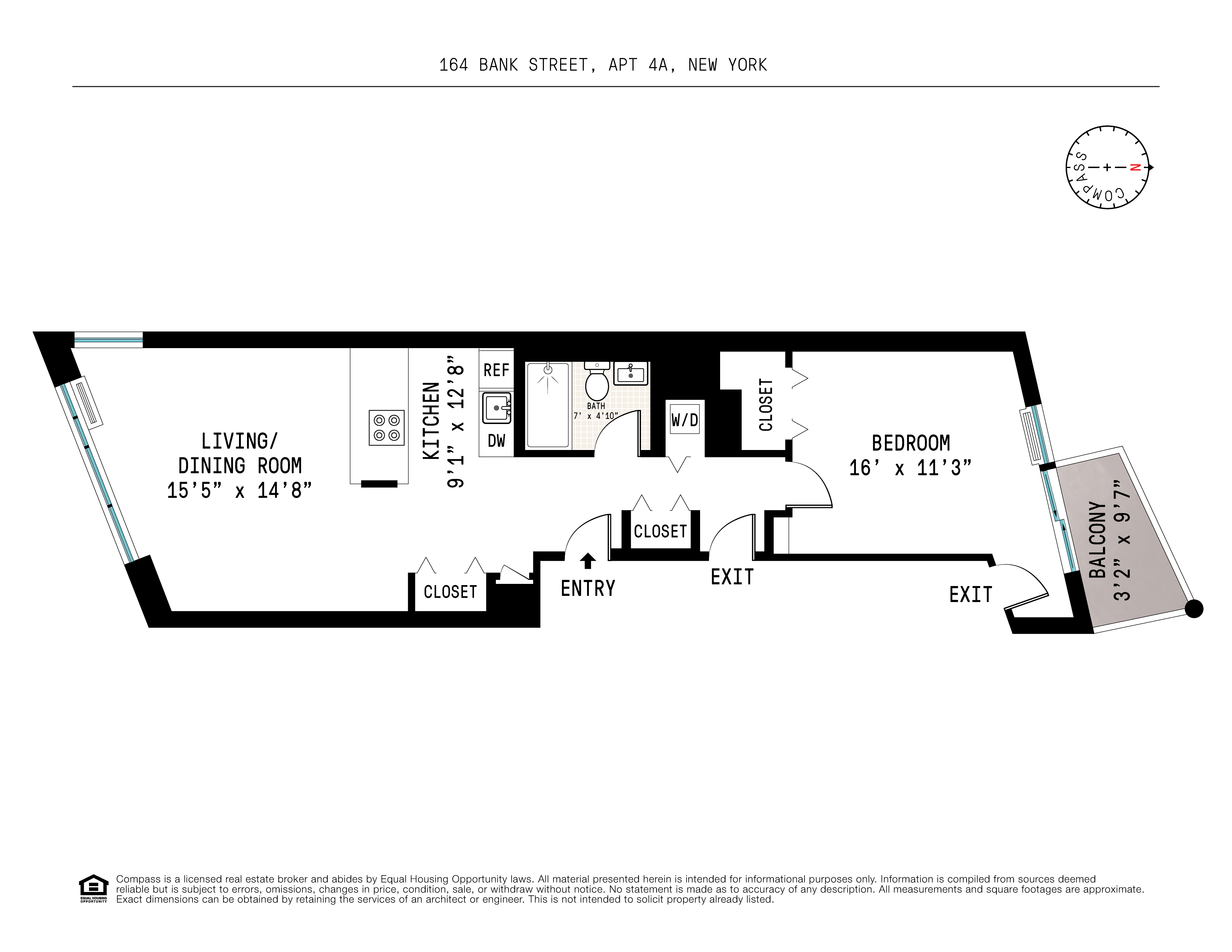 Floorplan for 164 Bank Street, 4A