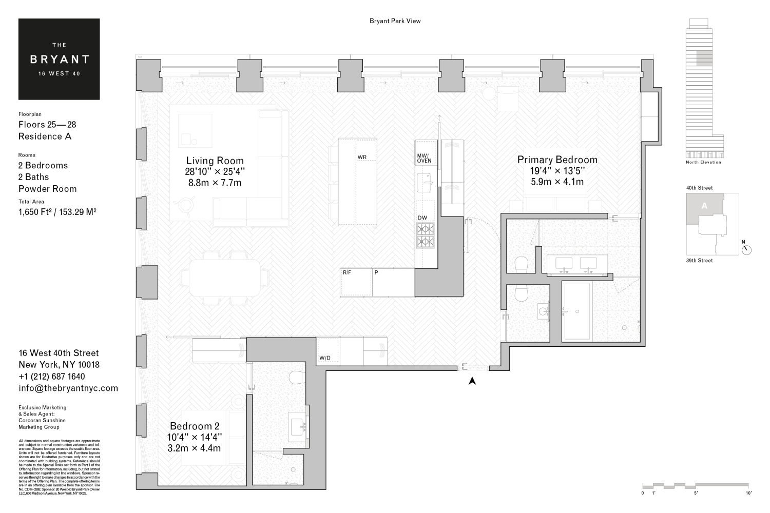 Floorplan for 16 West 40th Street, 25A