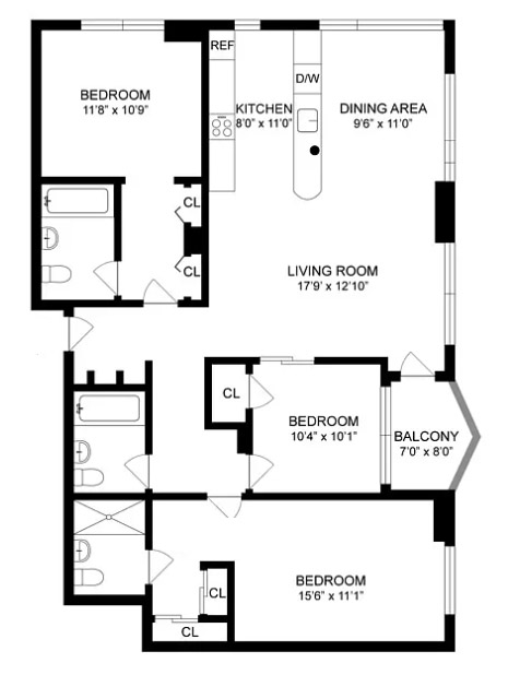 Floorplan for 2 South End Avenue, 9K