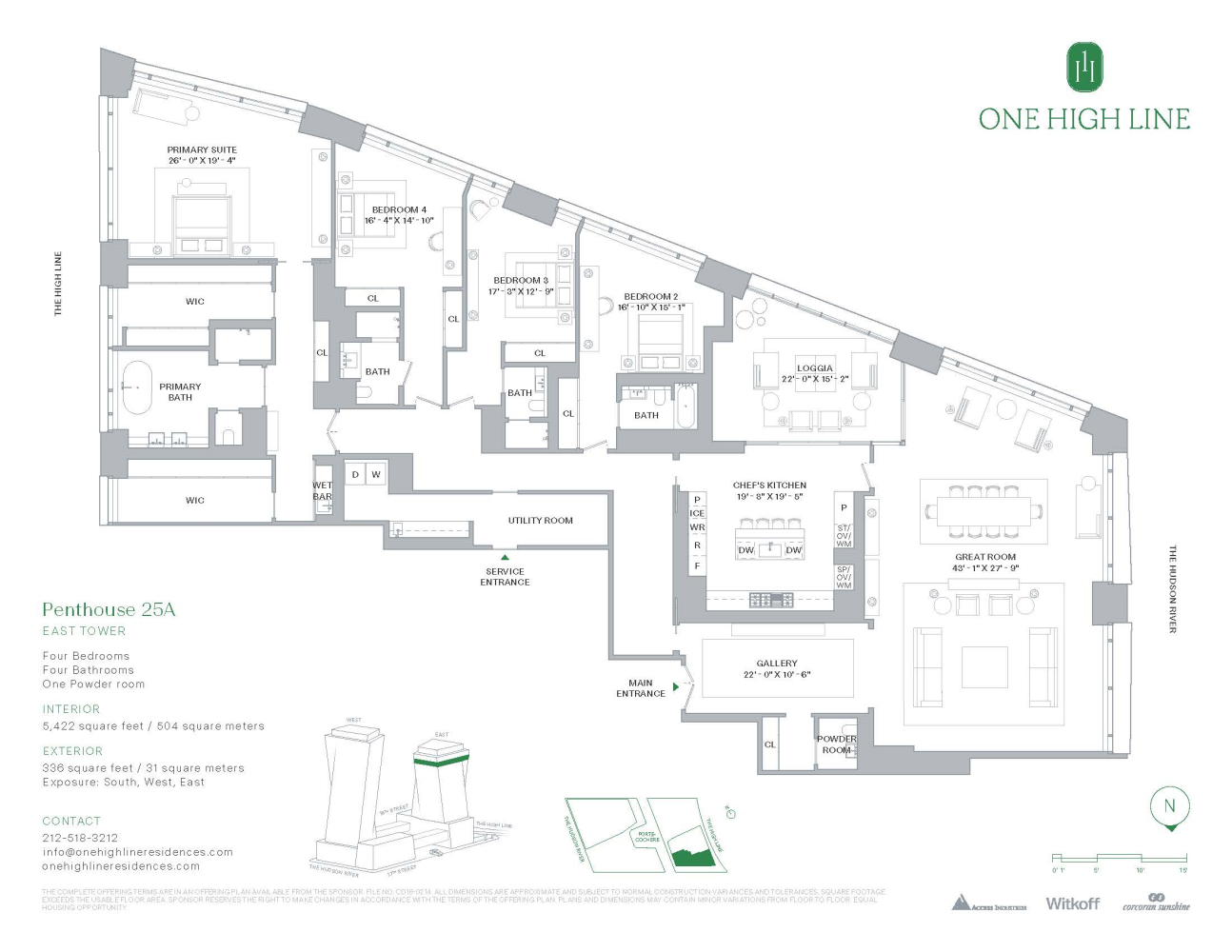 Floorplan for 500 West 18th Street East Ph25a