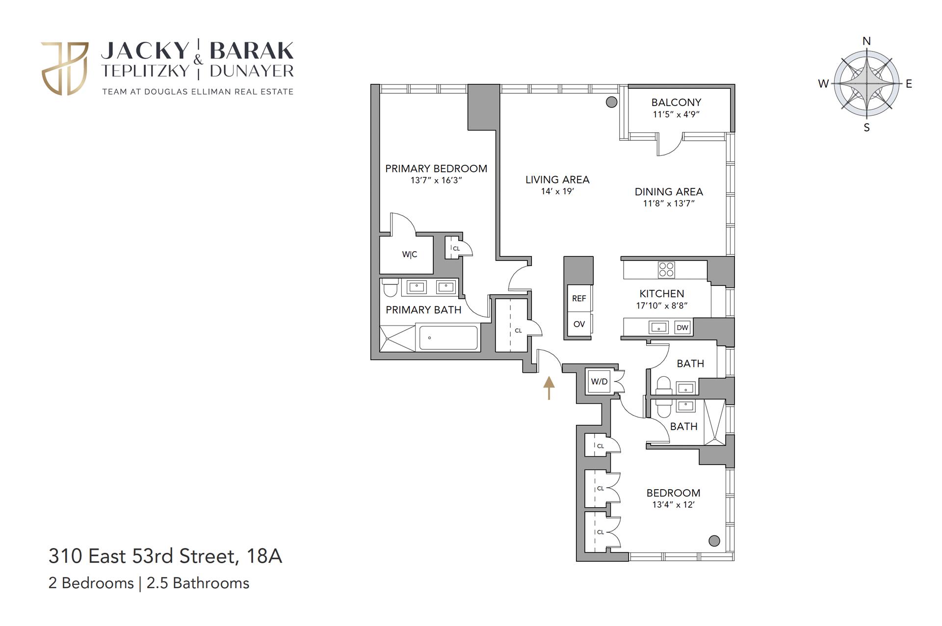 Floorplan for 310 East 53rd Street, 18A