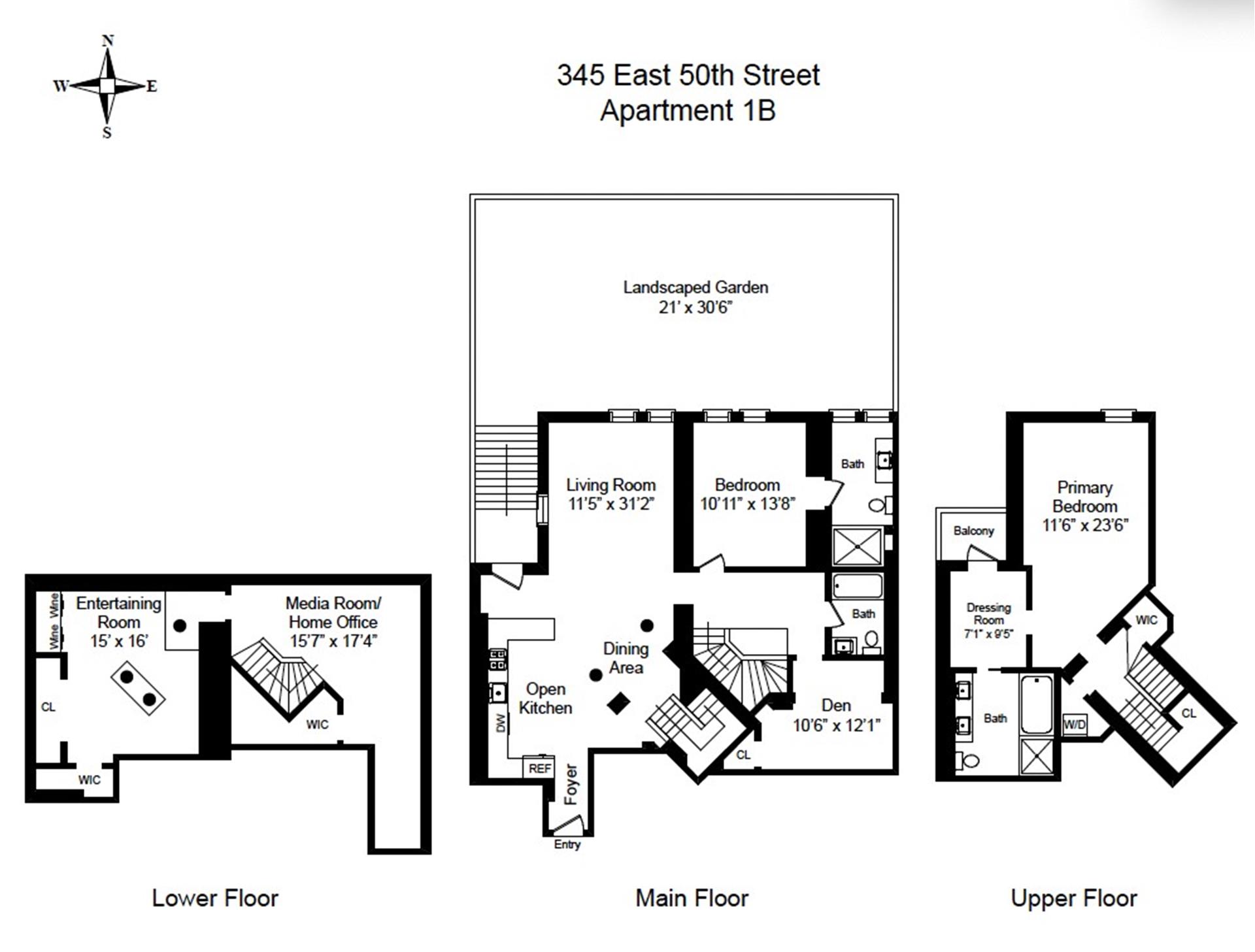 Floorplan for 345 East 50th Street, 1B