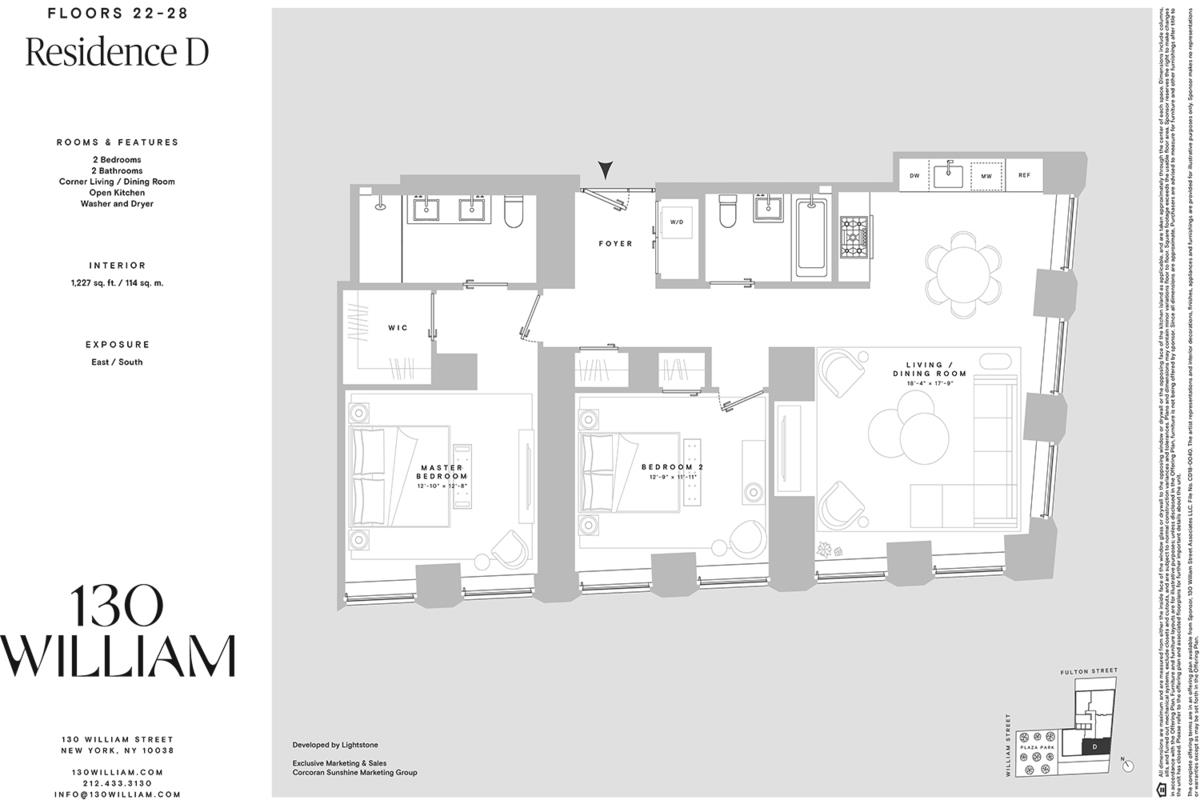 Floorplan for 130 William Street, 23D
