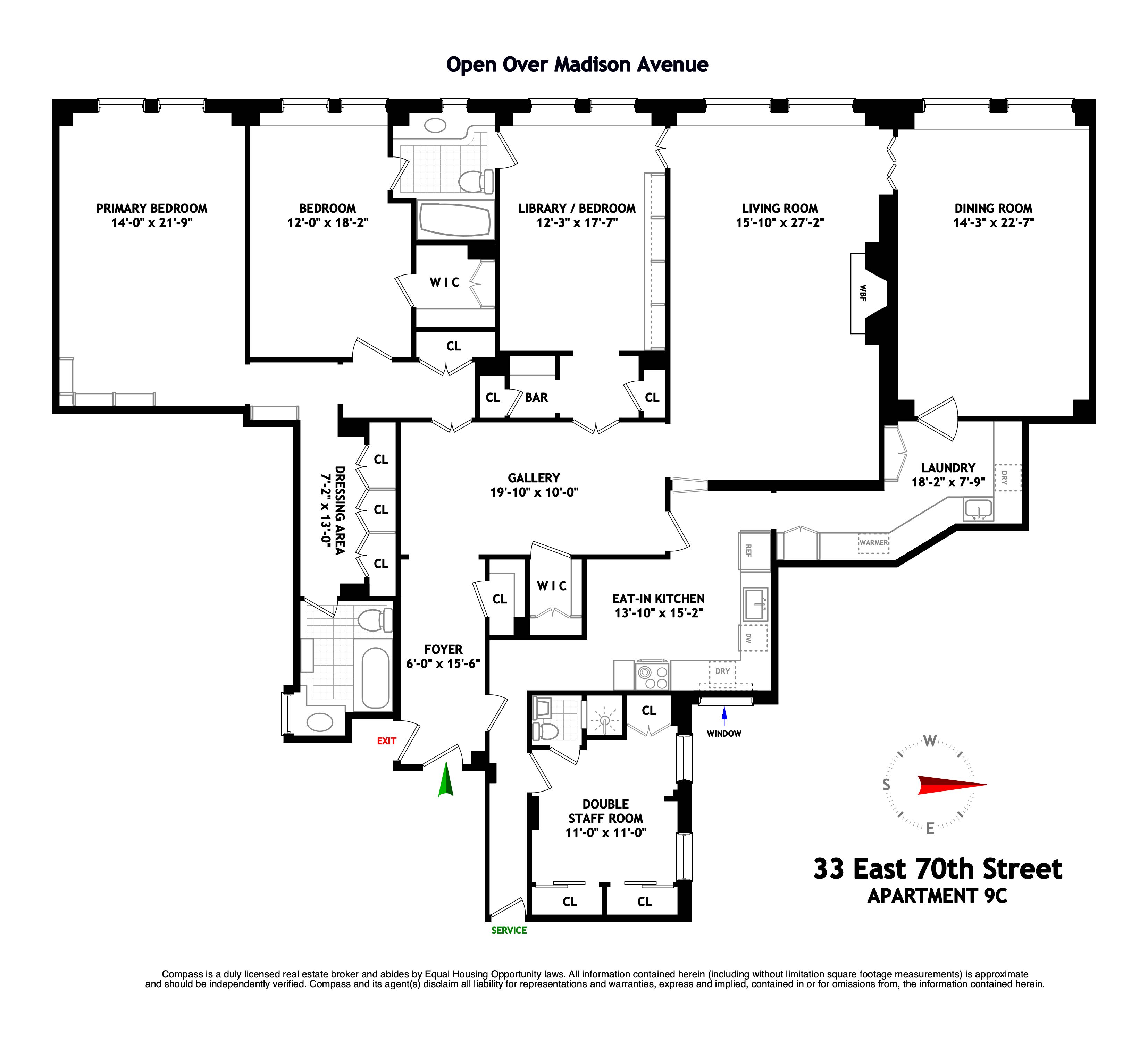 Floorplan for 33 East 70th Street, 9C