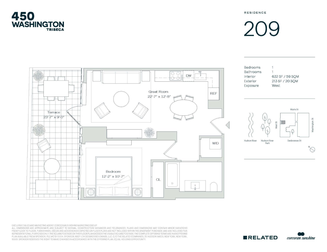 Floorplan for 450 Washington Street, 209