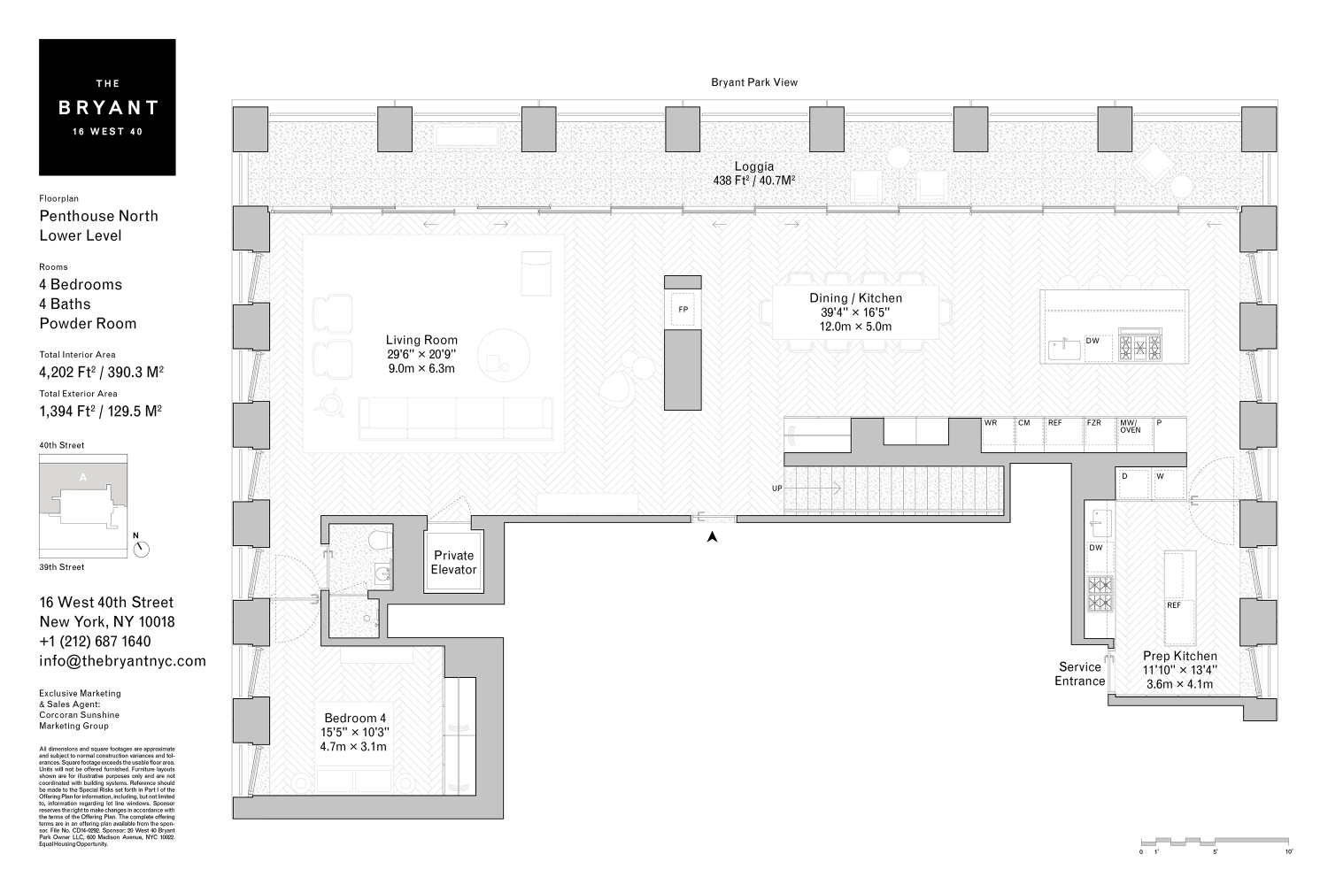 Floorplan for 16 West 40th Street, PHN
