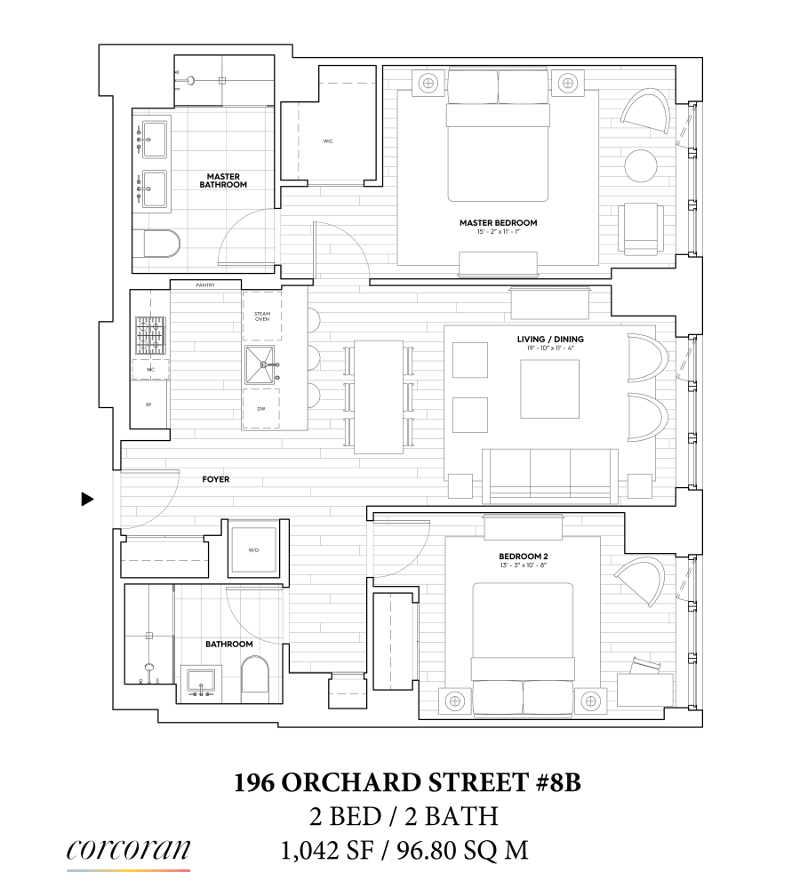 Floorplan for 196 Orchard Street, 8B