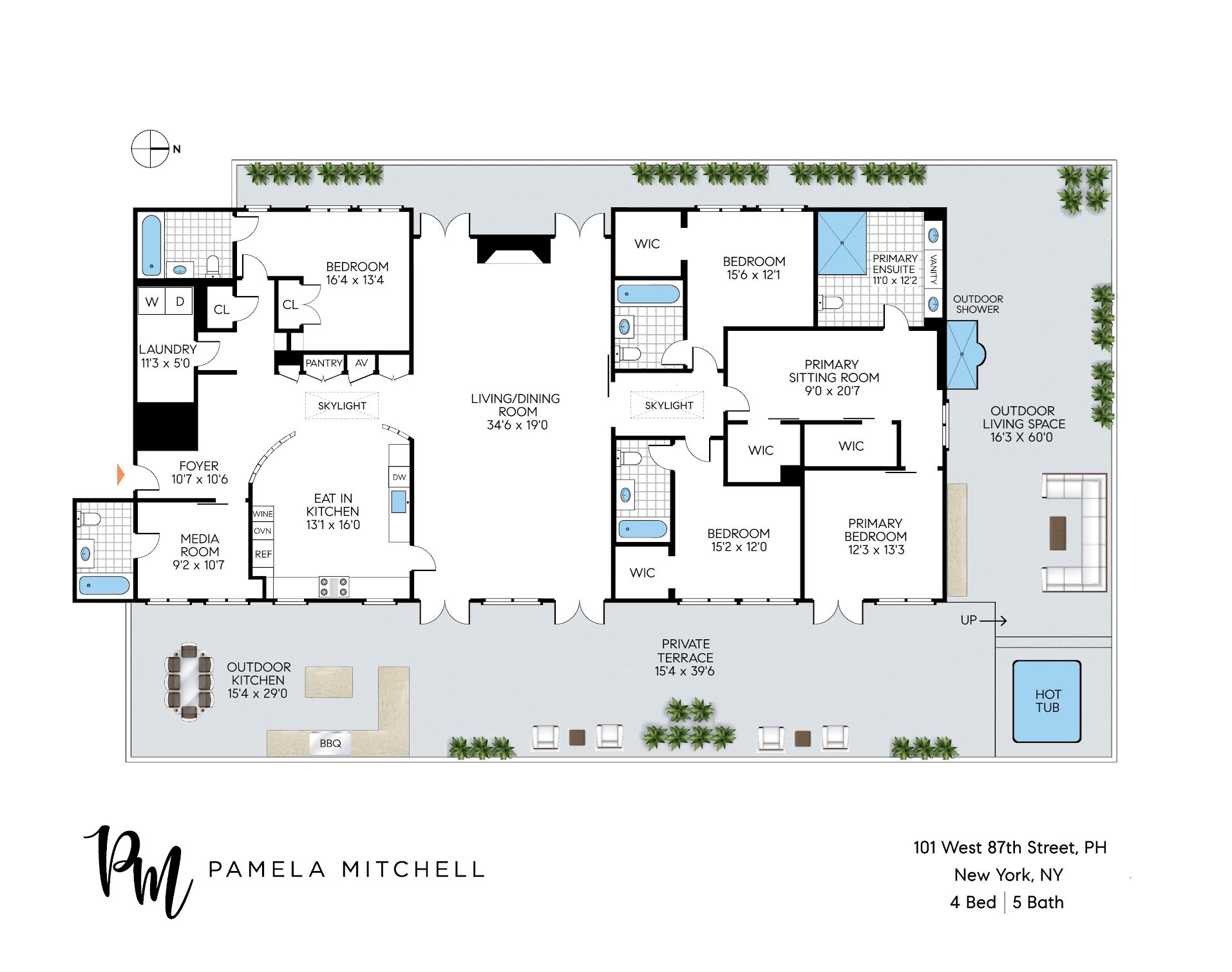 Floorplan for 101 West 87th Street, PH