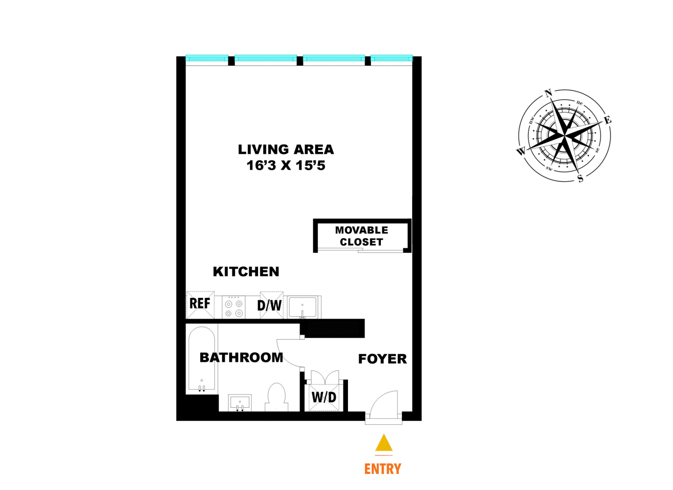 Floorplan for 309 Cooper Street, 3B