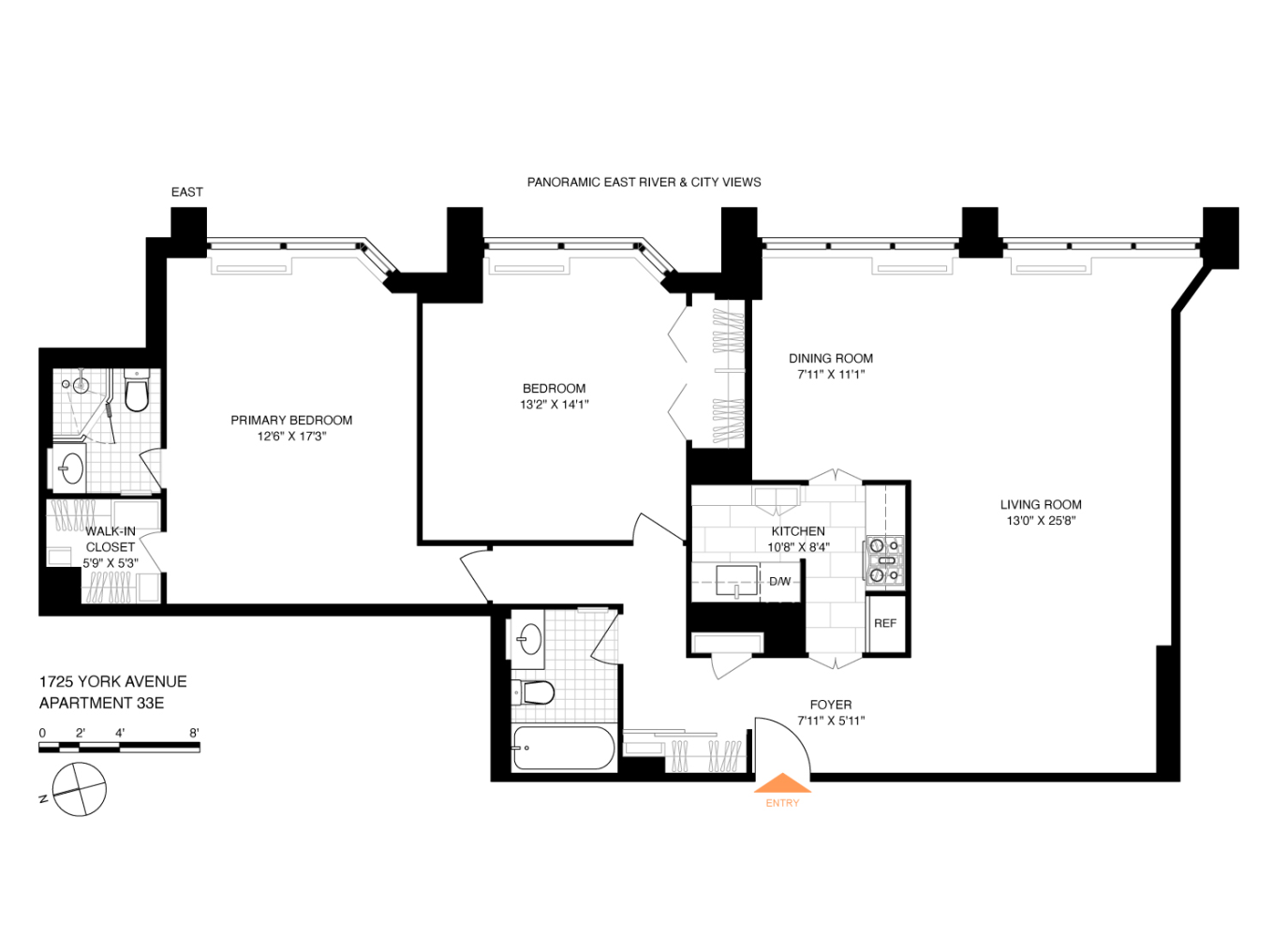 Floorplan for 1725 York Avenue, 33E