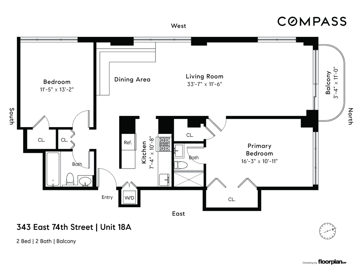 Floorplan for 343 East 74th Street, 18A
