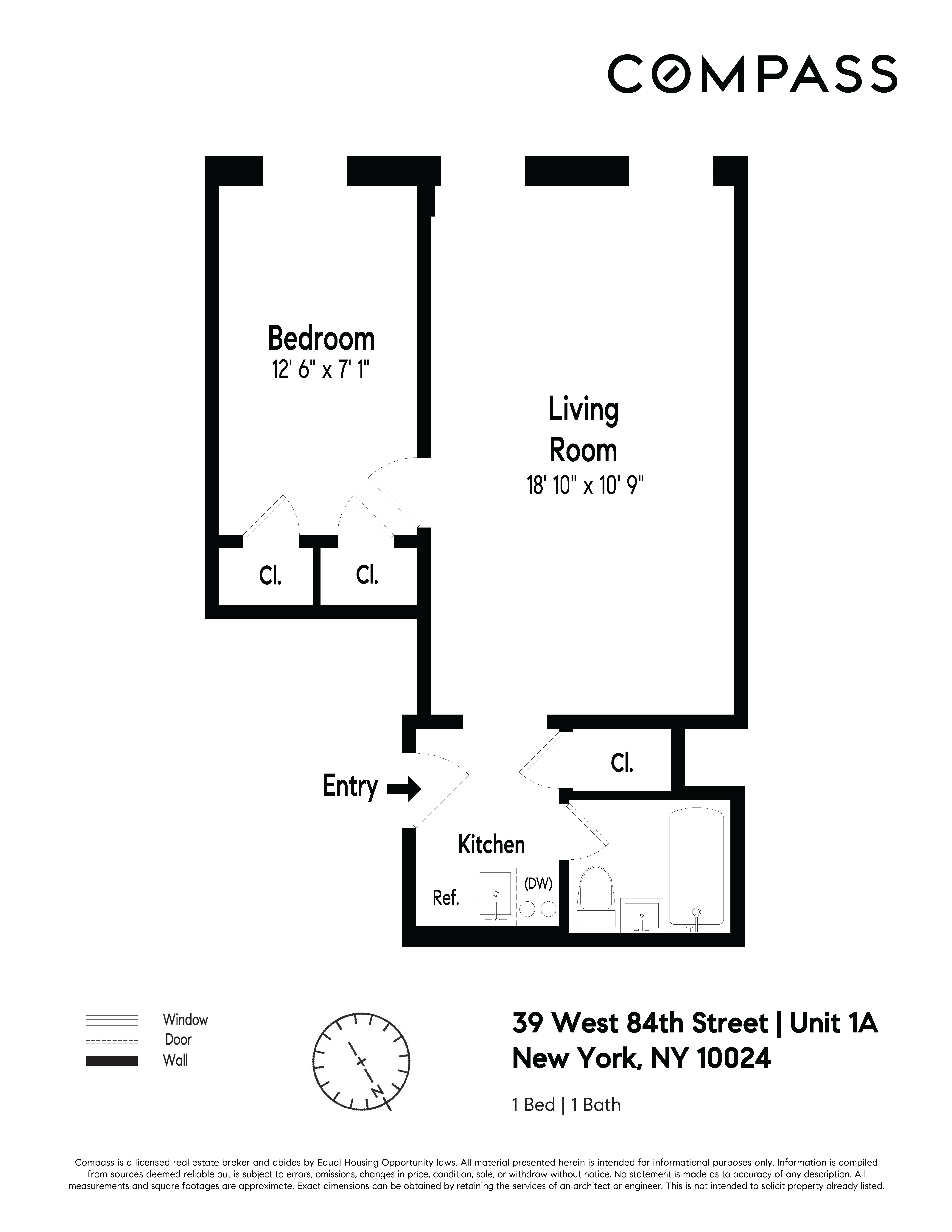 Floorplan for 39 West 84th Street, 1A