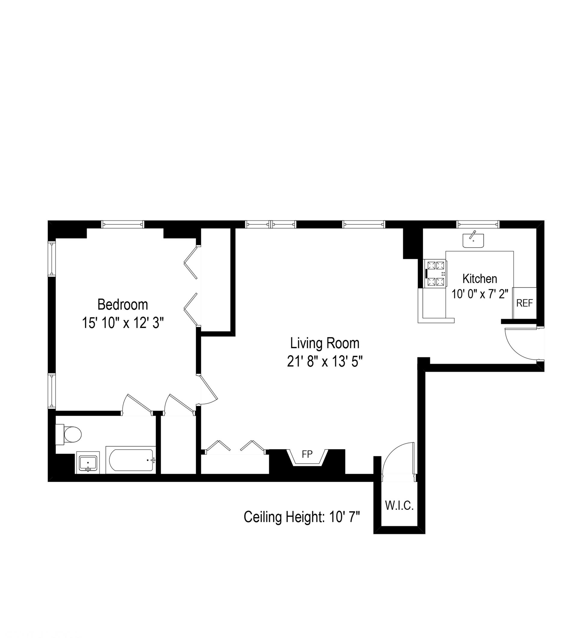 Floorplan for 212 East 48th Street, 1B