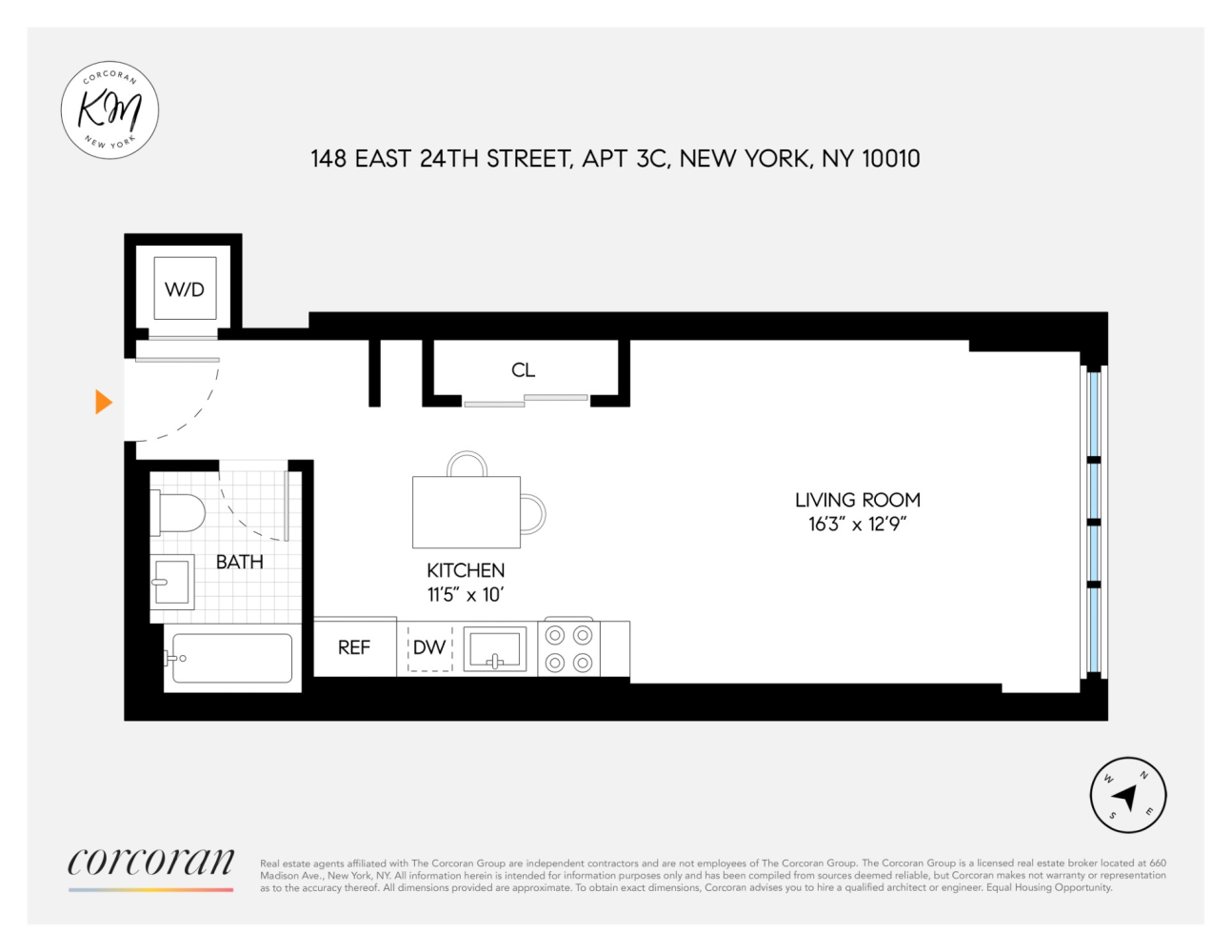 Floorplan for 148 East 24th Street, 3C