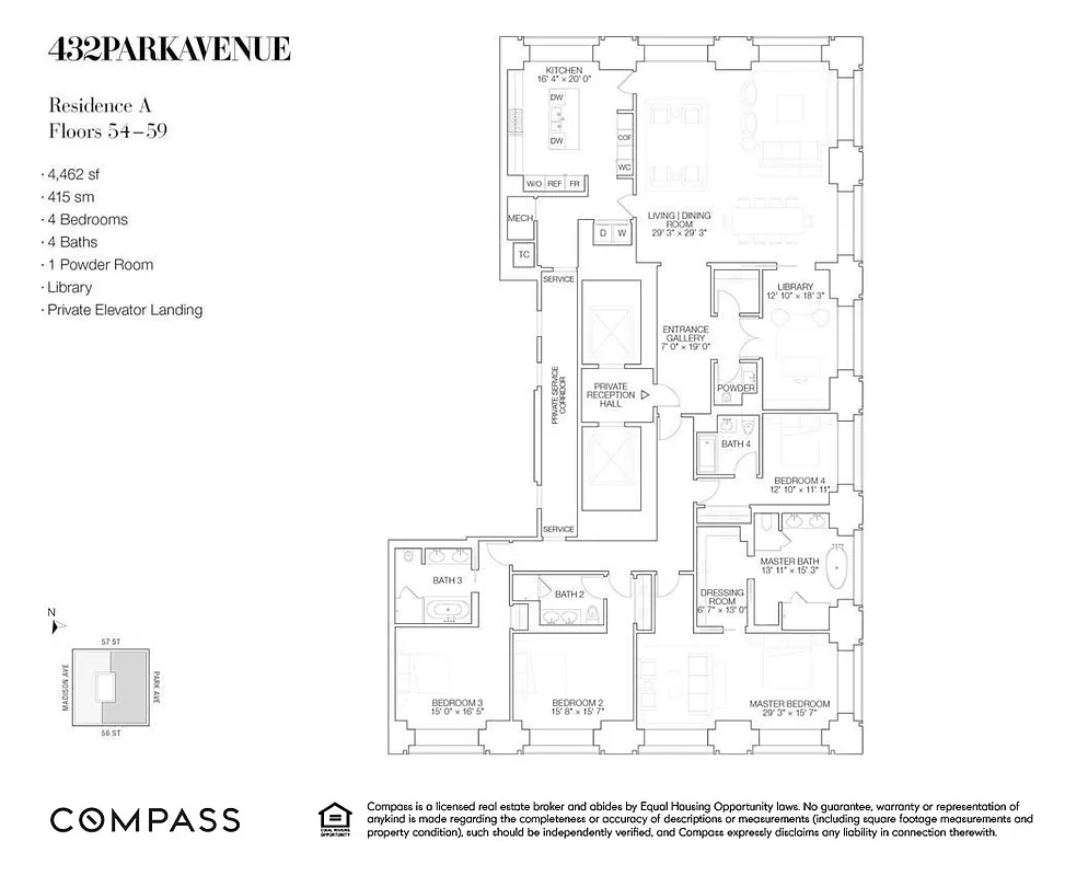 Floorplan for 432 Park Avenue, 55A