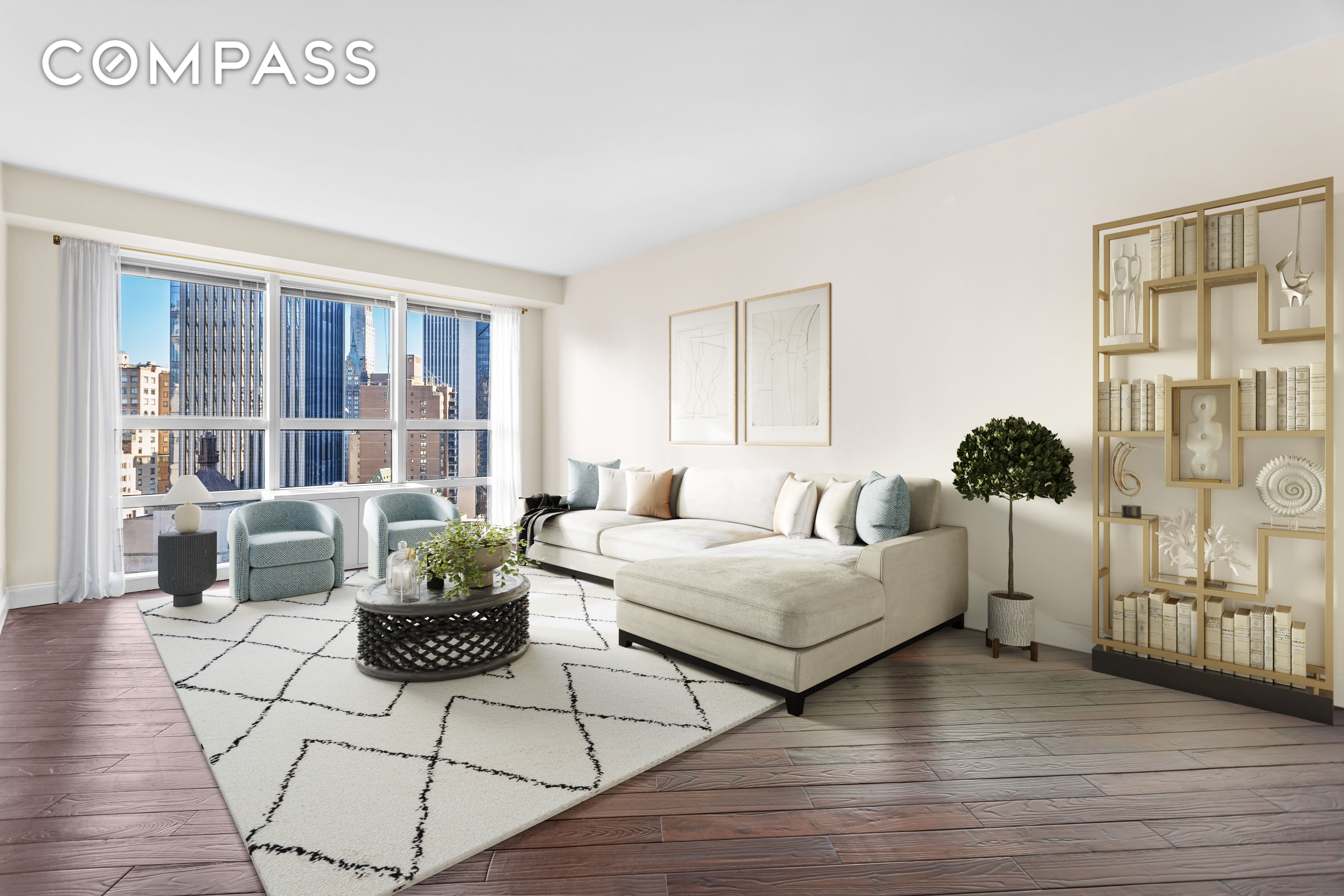 146 West 57th Street 34A, Theater District, Midtown West, NYC - 2 Bedrooms  
2.5 Bathrooms  
5 Rooms - 