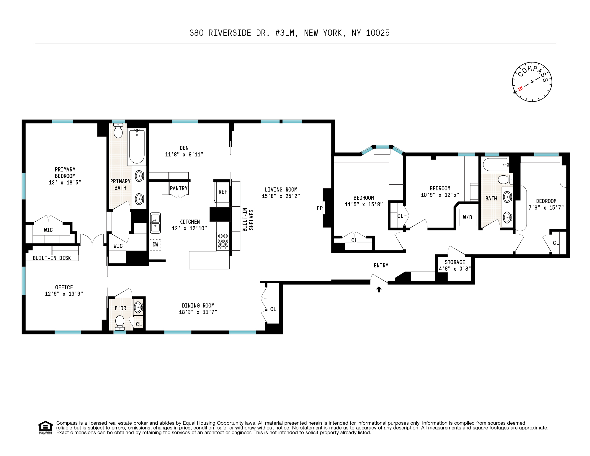 Floorplan for 380 Riverside Drive, 2M