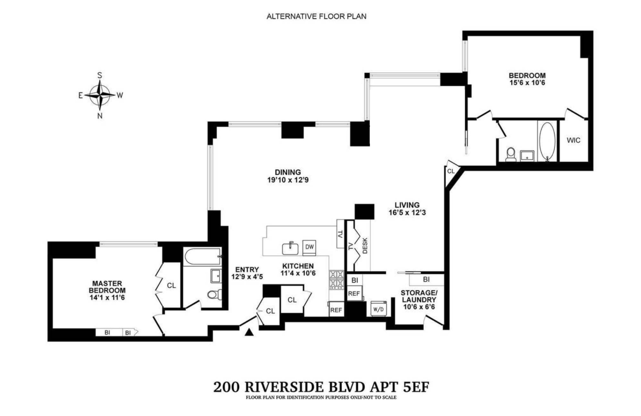 Floorplan for 200 Riverside Boulevard, 5EF
