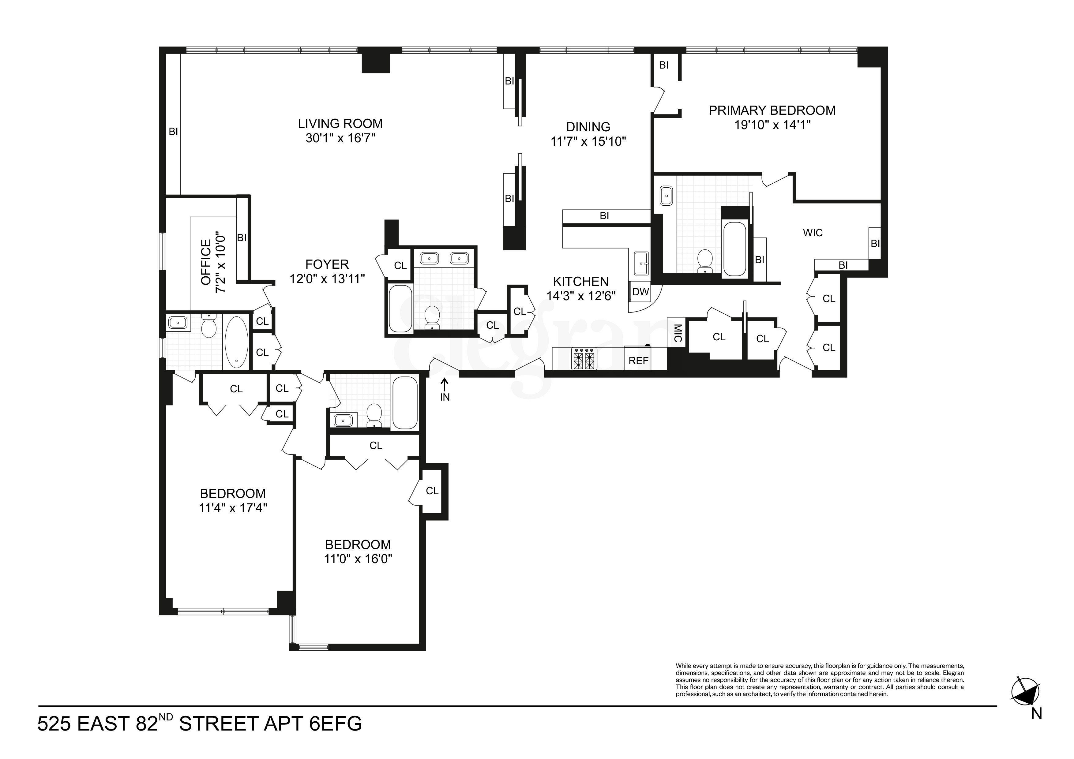 Floorplan for 525 East 82nd Street, 6-EFG