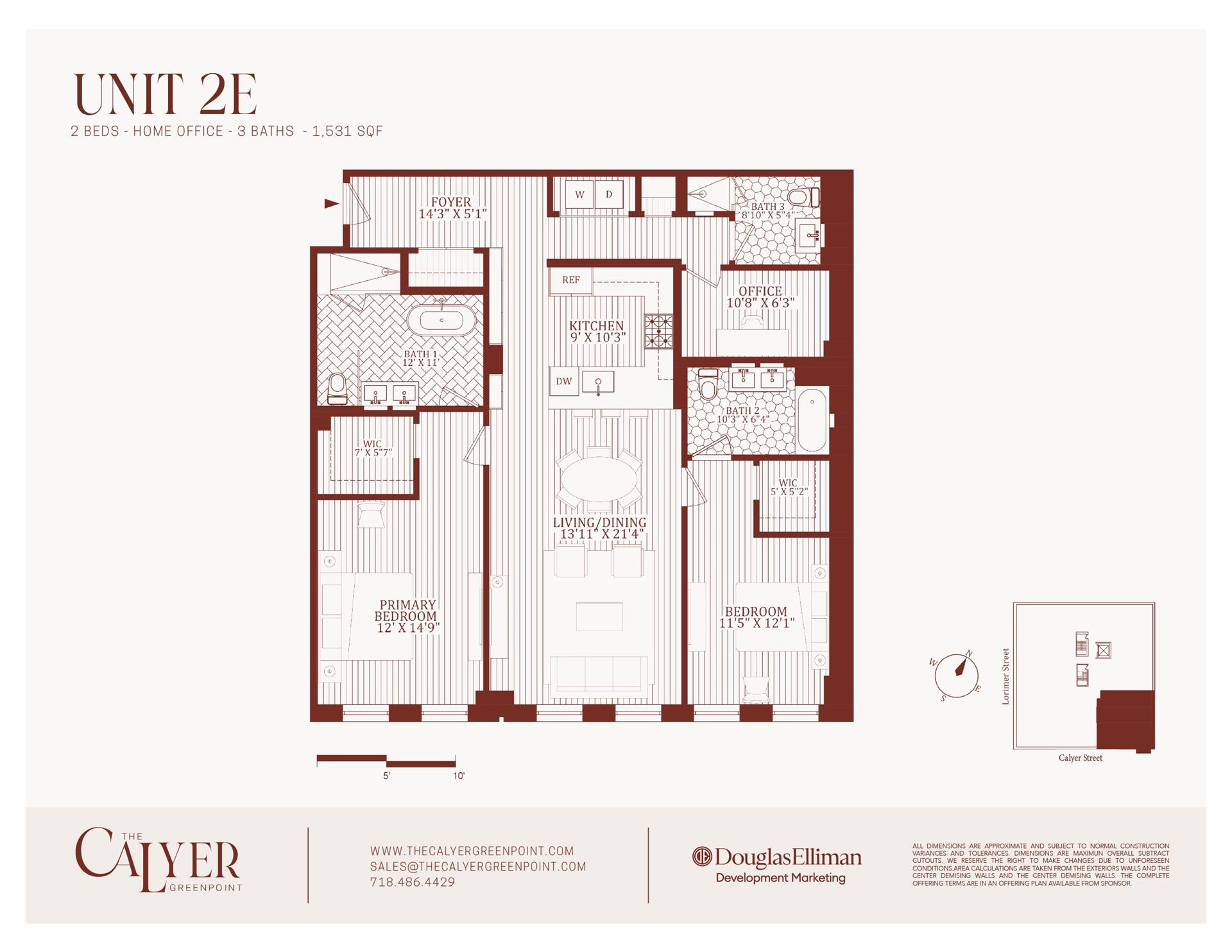 Floorplan for 171 Calyer Street, 2E
