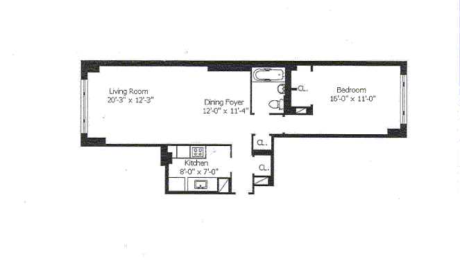 Floorplan for 301 East 75th Street, 8A
