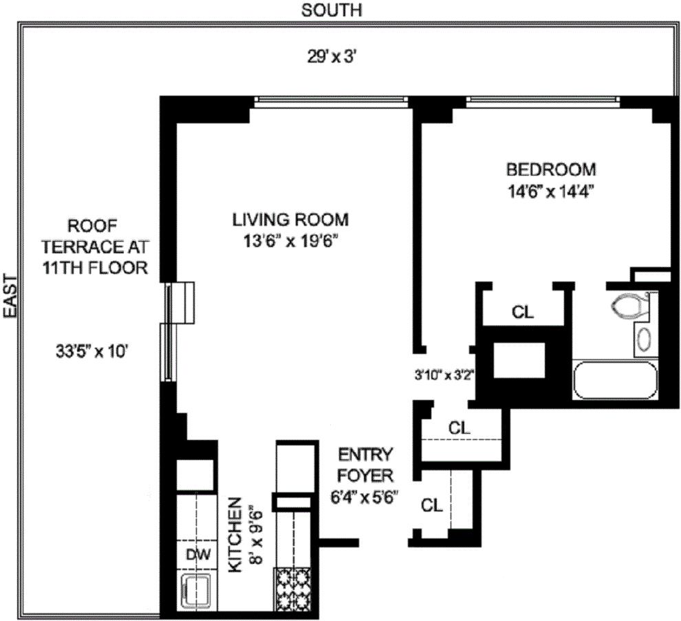 Floorplan for 225 East 57th Street, 11M