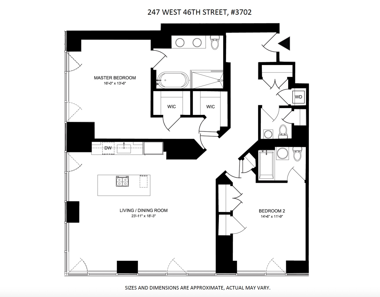 Floorplan for 247 West 46th Street, 3702