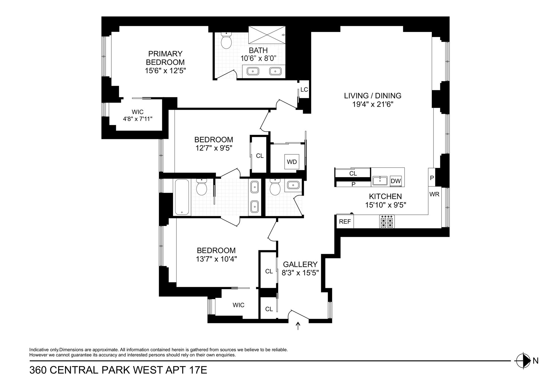 Floorplan for 360 Central Park, 17E