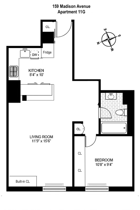 Floorplan for 159 Madison Avenue, 11G