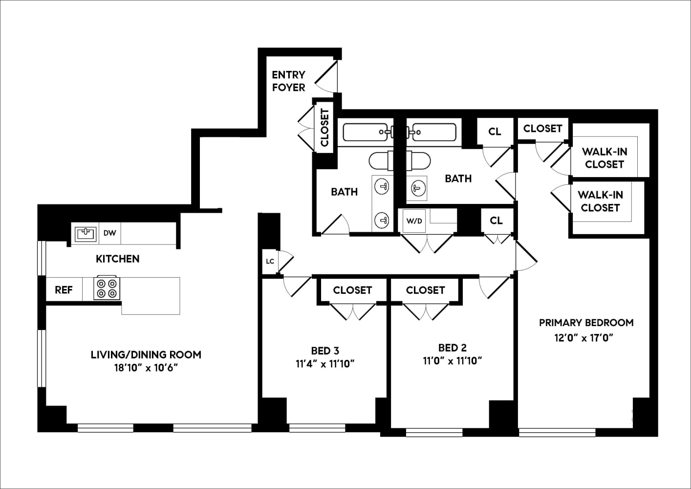 Floorplan for 225 Rector Place, 10M