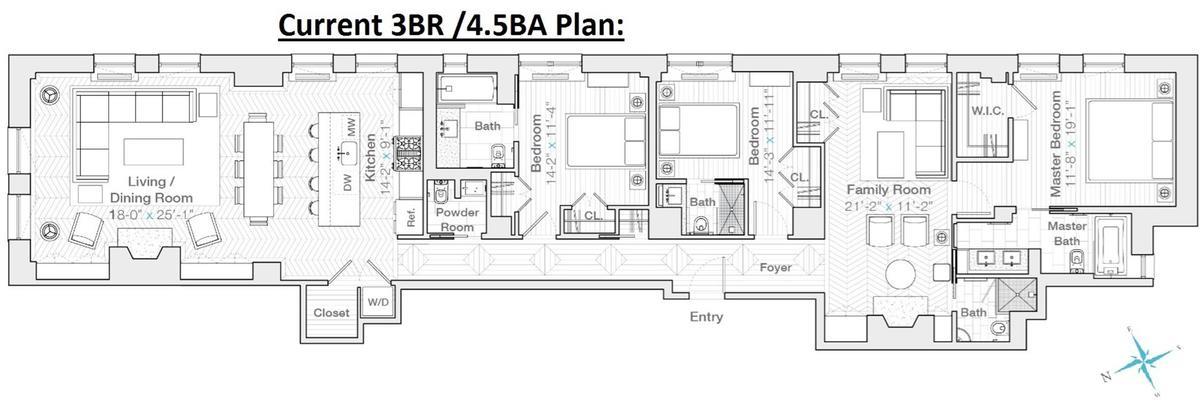 Floorplan for 100 Central Park, 3-A