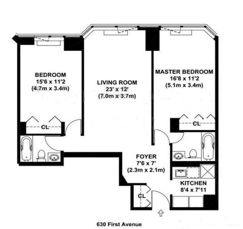 Floorplan for 630 1st Avenue, 20-B