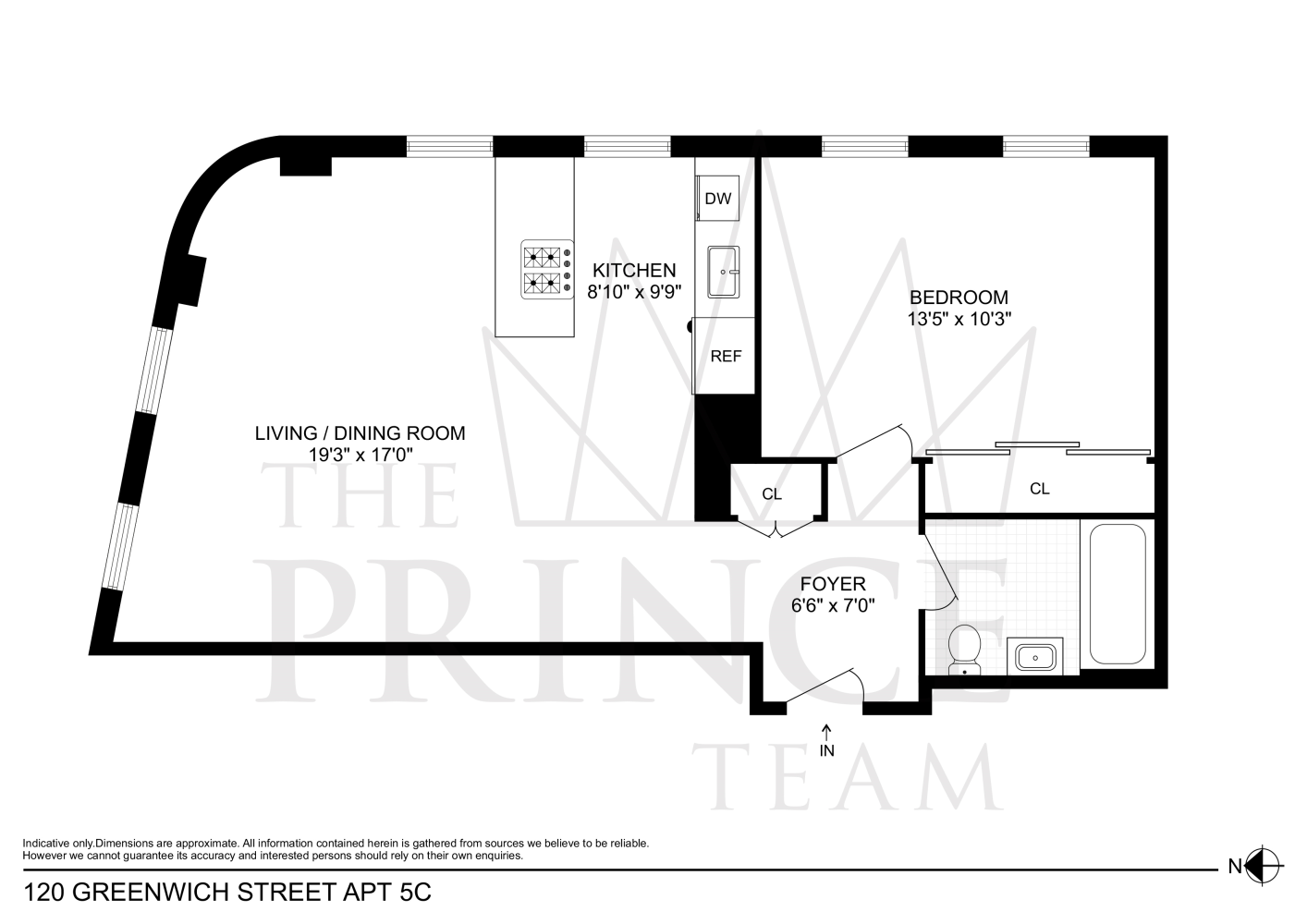 Floorplan for 120 Greenwich Street, 5C