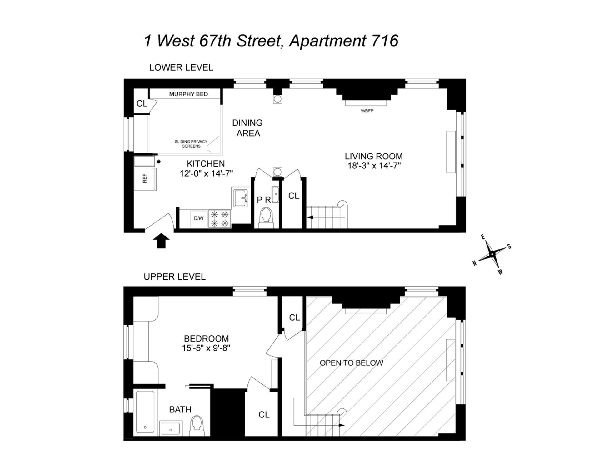 Floorplan for 1 West 67th Street, 716