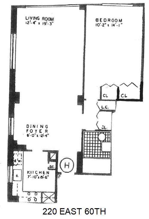 Floorplan for 220 East 60th Street, 12H