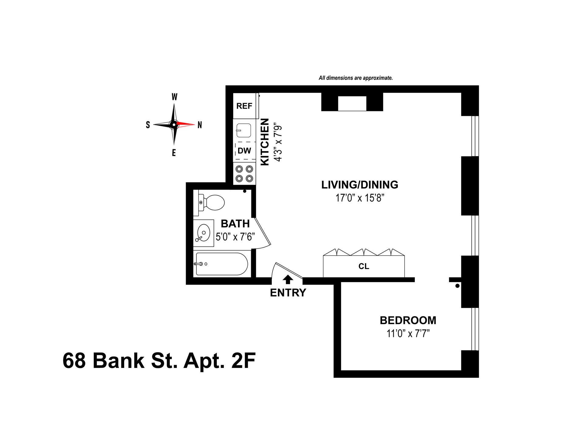 Floorplan for 68 Bank Street, 2F
