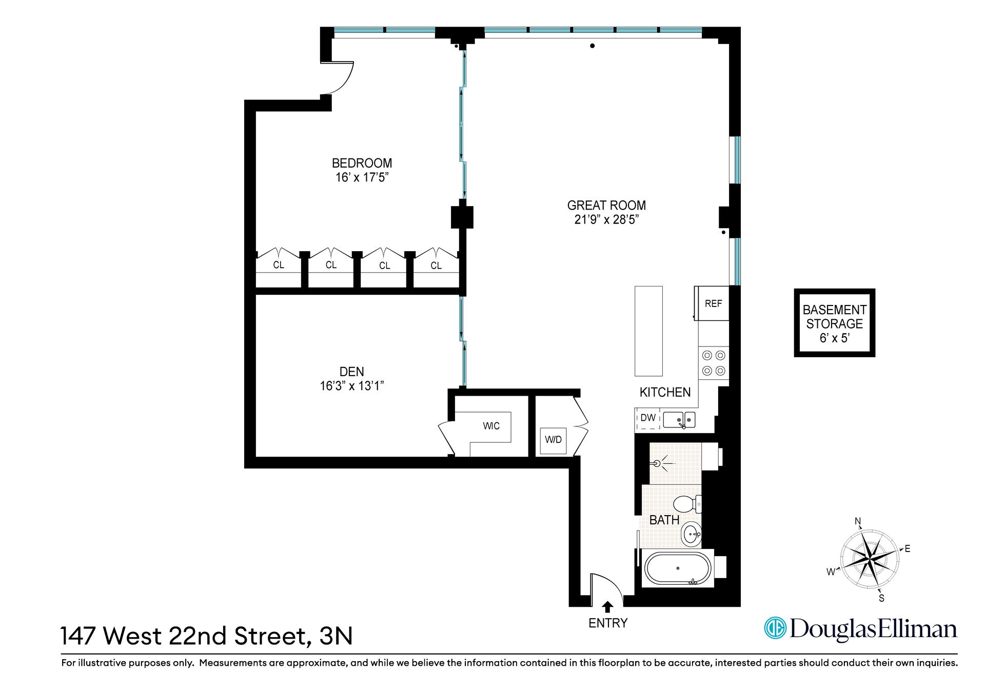 Floorplan for 147 West 22nd Street, 3N