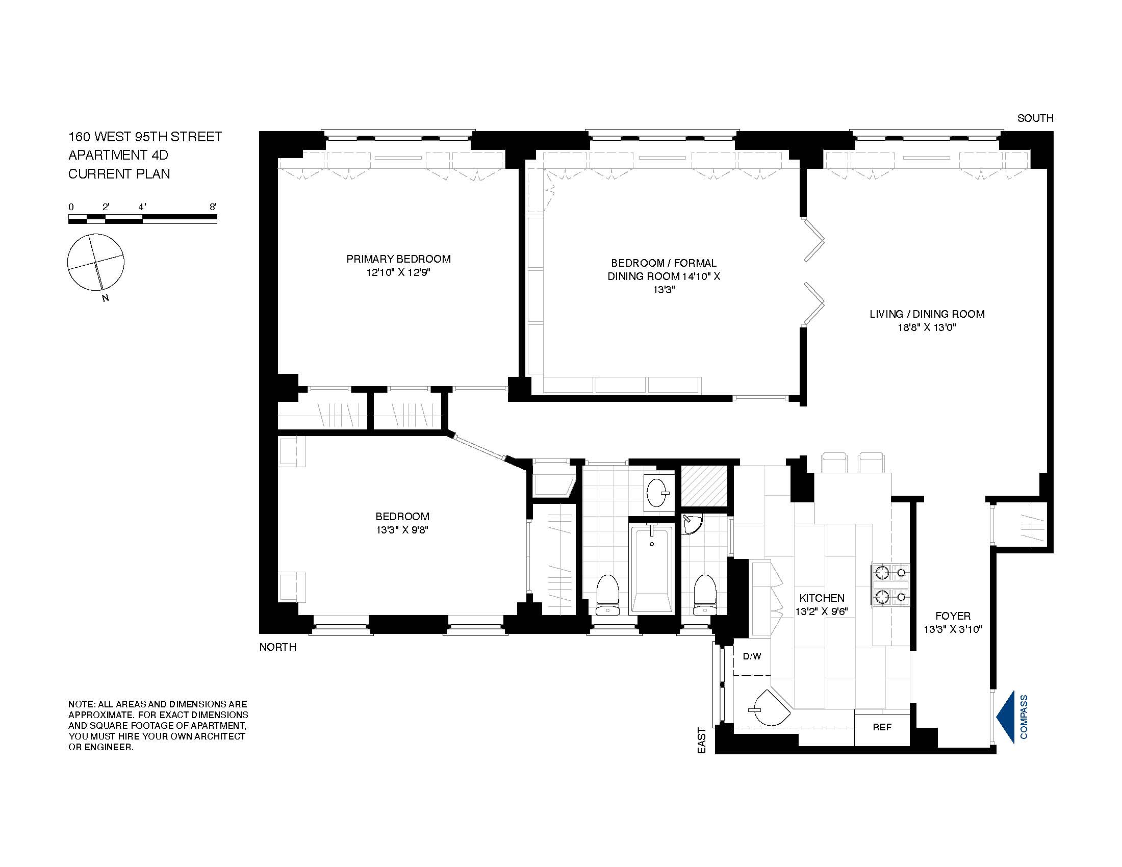 Floorplan for 160 West 95th Street, 4D