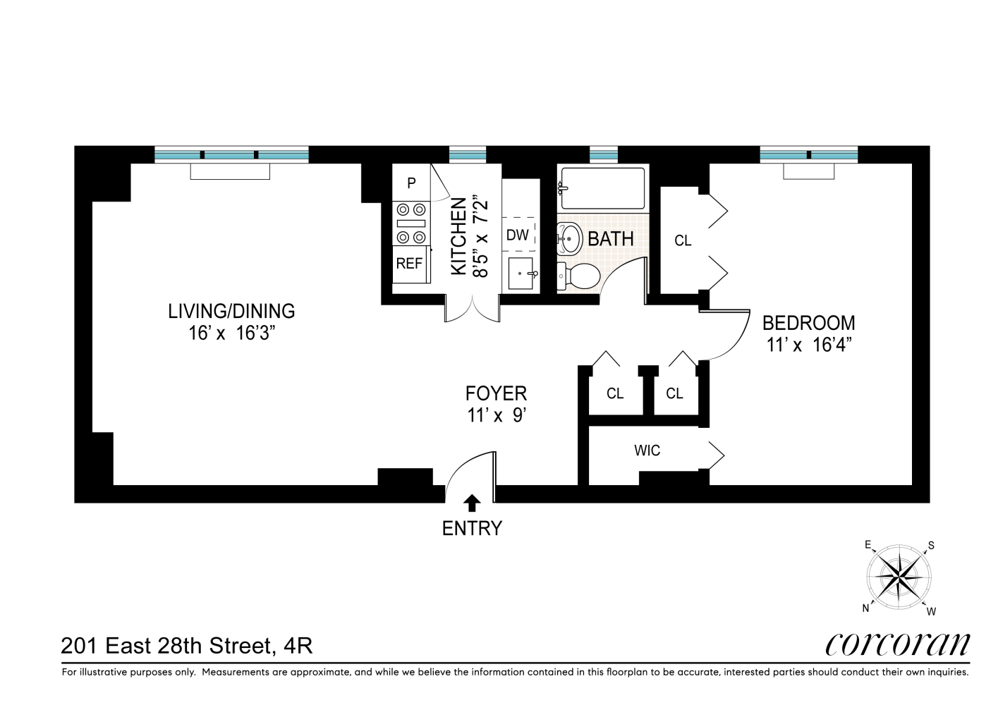 Floorplan for 201 East 28th Street, 4R