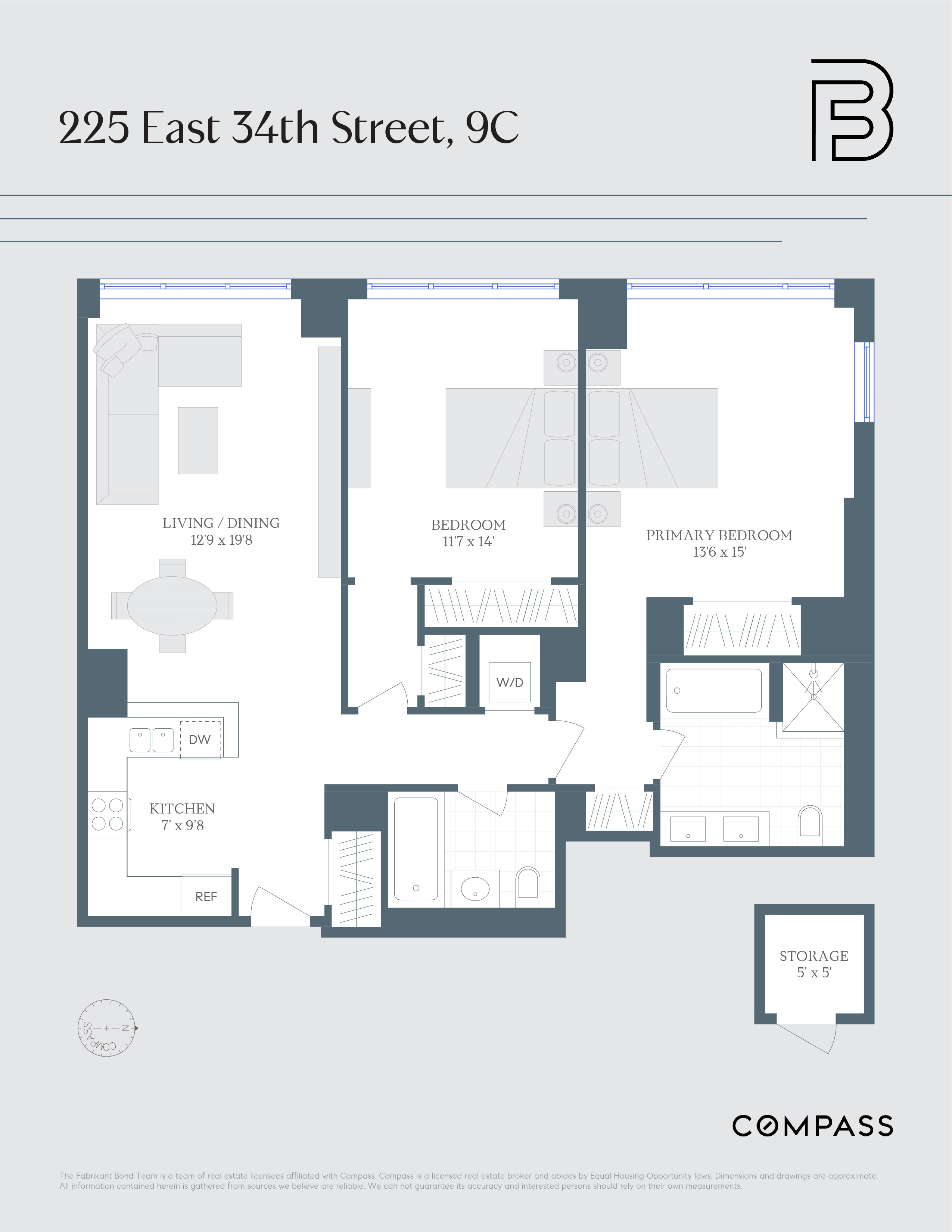 Floorplan for 225 East 34th Street, 9C