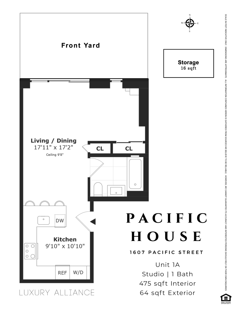 Floorplan for 1607 Pacific Street, 1A