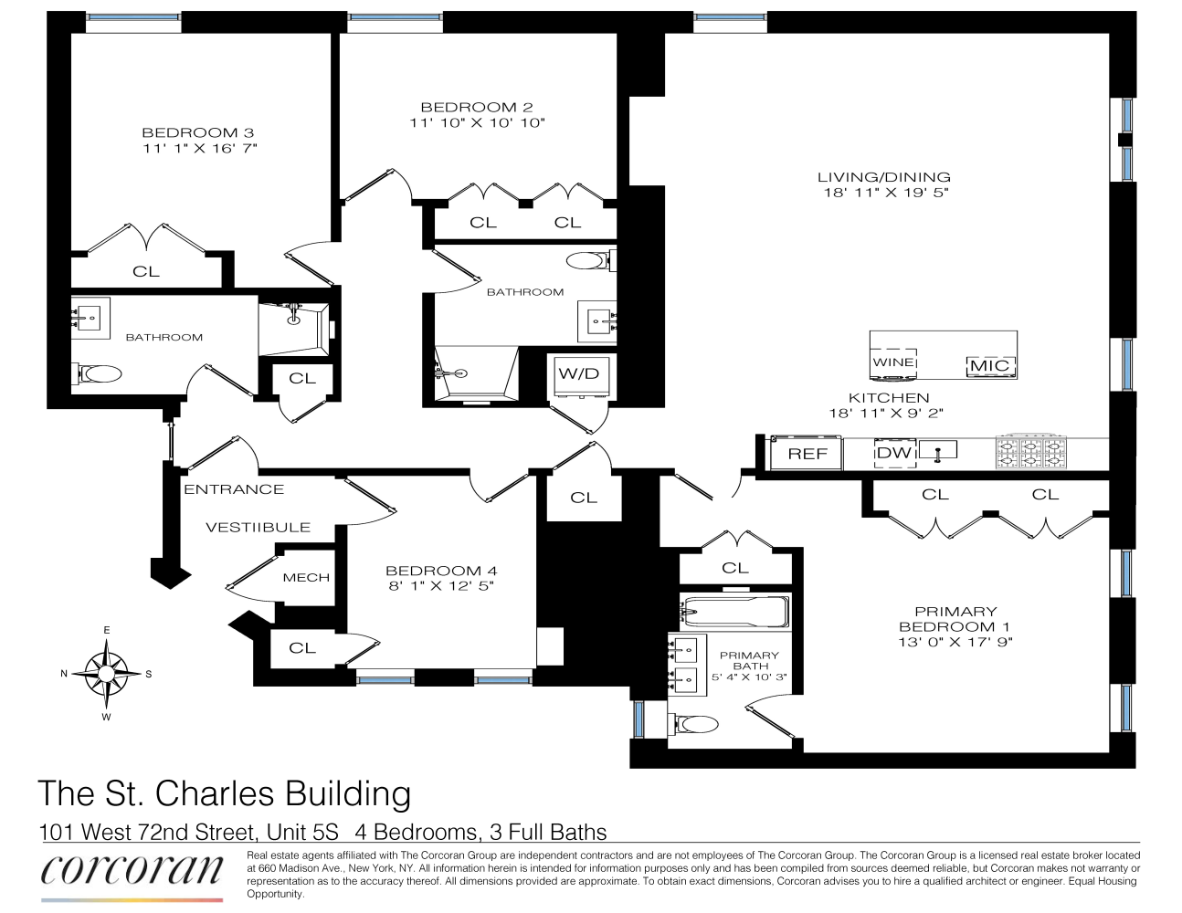 Floorplan for 101 West 72nd Street, 5S